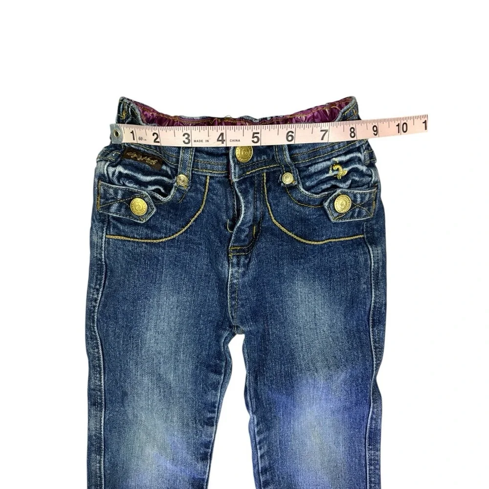 Baby Phat Girls Jeans Sz 2t Blue Stretch Waist VINTAGE